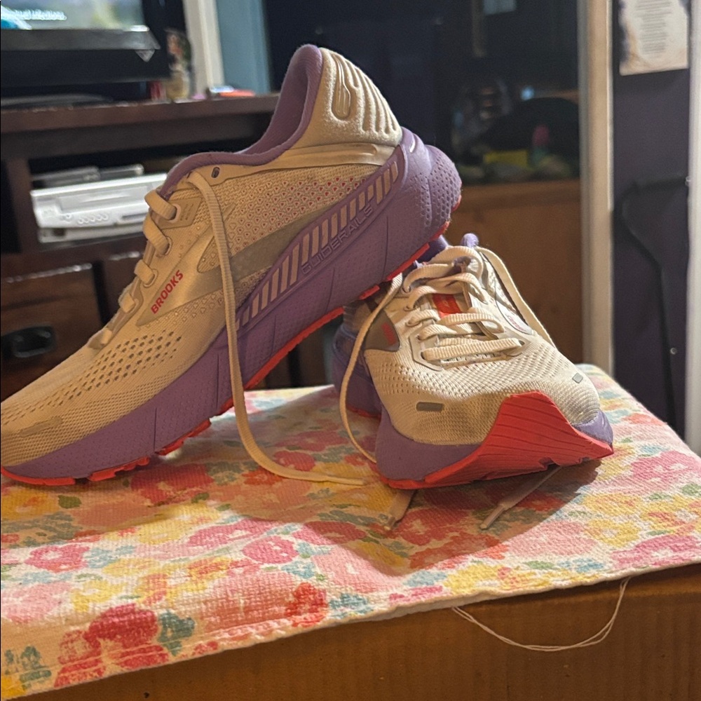 Brooks Women’s Athletic Shoes in Cream, Purple and Pink